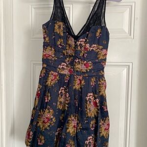 Free People Navy Floral Mini Dress